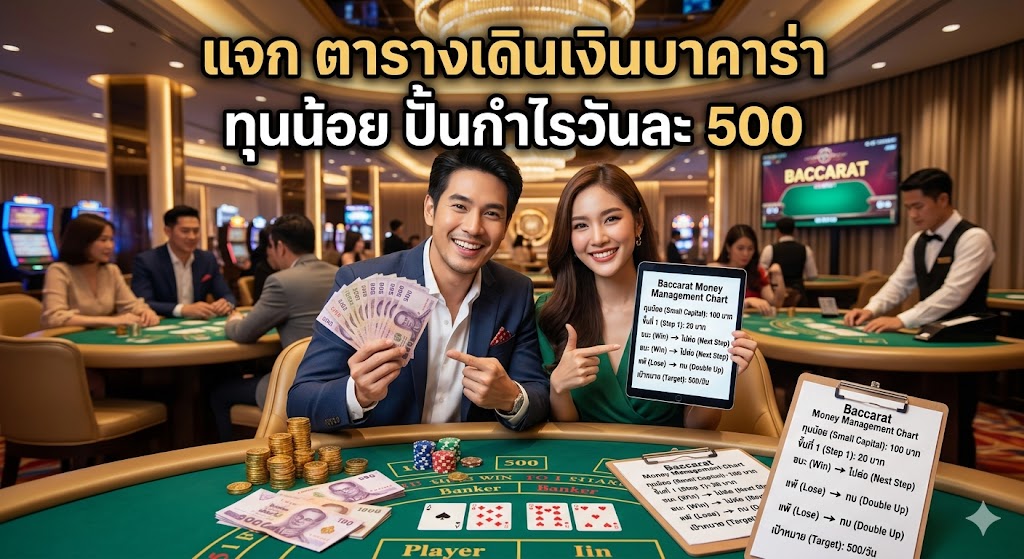 แจก ตารางเดินเงินบาคาร่า ทุนน้อย ปั้นกำไรวันละ 500