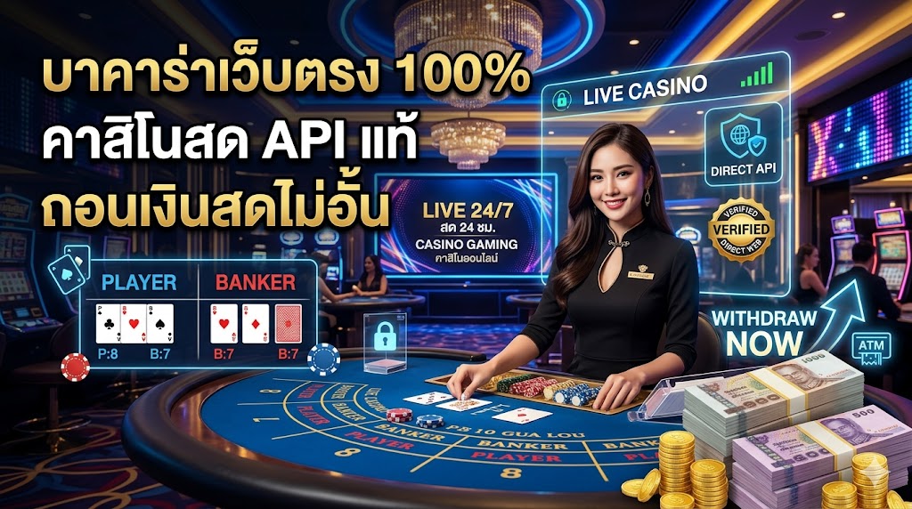 บาคาร่าเว็บตรง 100% คาสิโนสด API แท้ ถอนเงินสดไม่อั้น