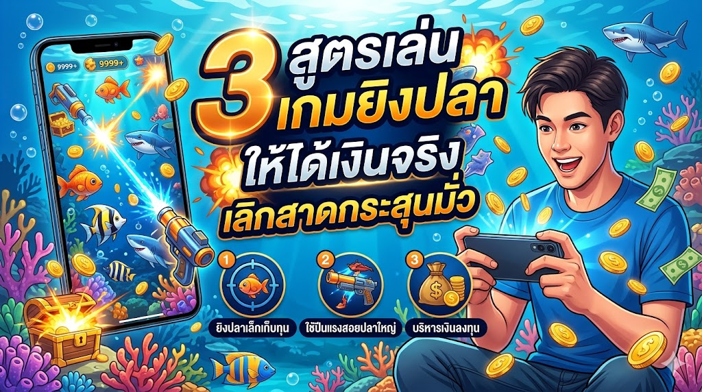3 สูตรเล่น เกมยิงปลา ให้ได้เงินจริง เลิกสาดกระสุนมั่ว