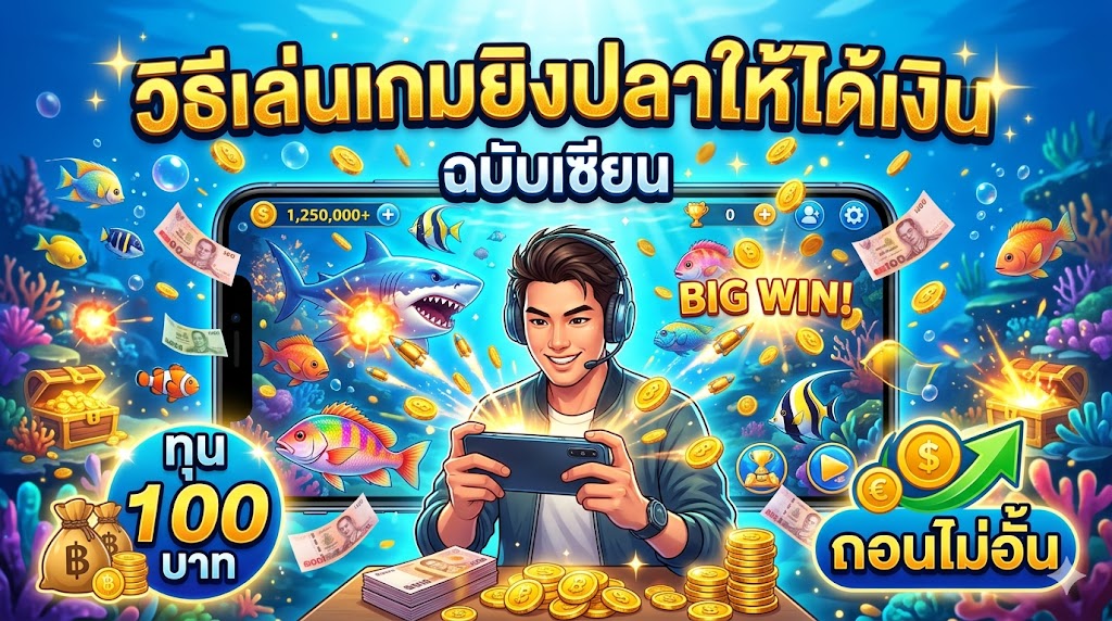 วิธีเล่นเกมยิงปลาให้ได้เงิน ฉบับเซียน ทุน 100 ถอนไม่อั้น