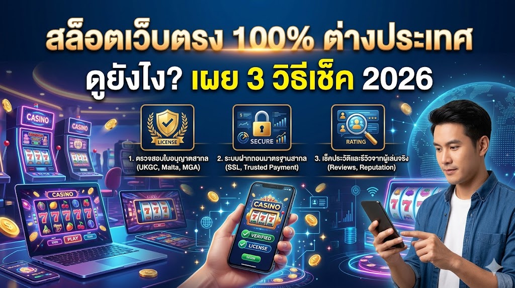 สล็อตเว็บตรง 100% ต่างประเทศ ดูยังไง? เผย 3 วิธีเช็ค 2026