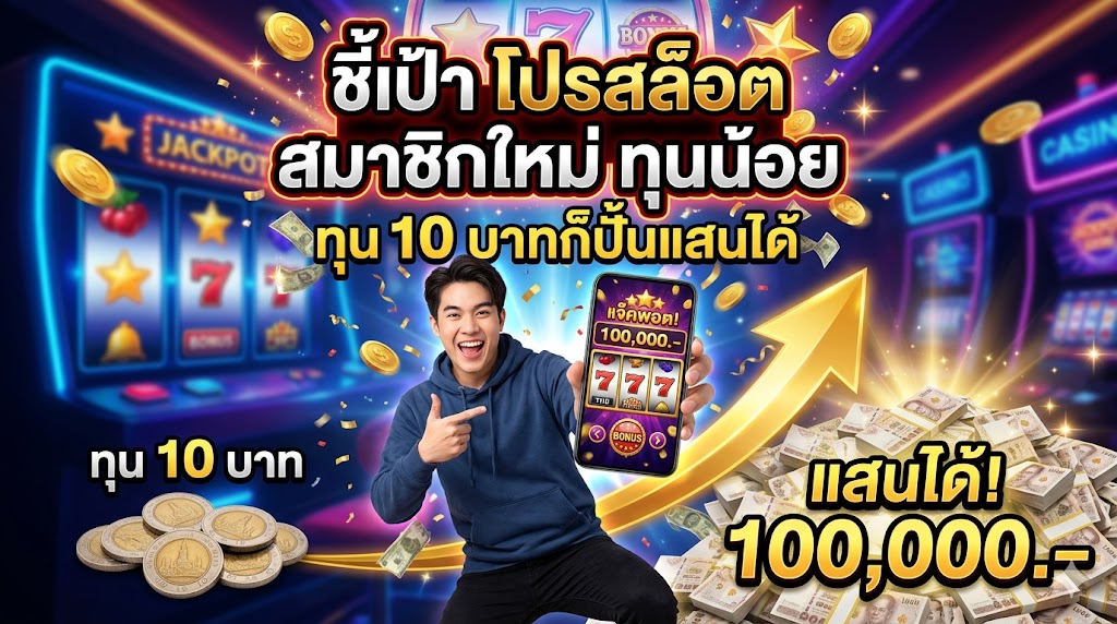 ชี้เป้า โปรสล็อต สมาชิกใหม่ ทุนน้อย ทุน 10 บาทก็ปั้นแสนได้