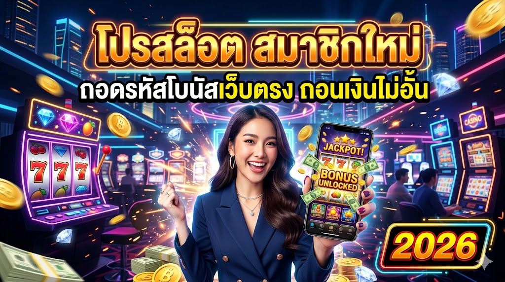 โปรสล็อต สมาชิกใหม่ ถอดรหัสโบนัสเว็บตรง ถอนเงินไม่อั้น 2026