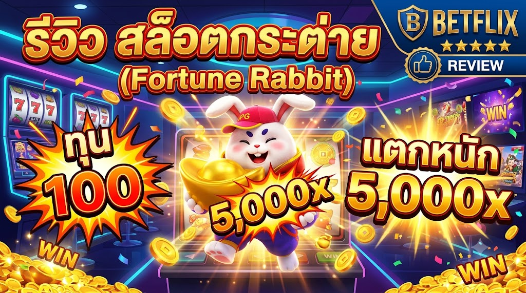 รีวิว สล็อตกระต่าย (Fortune Rabbit) ทุน 100 แตกหนัก 5,000x