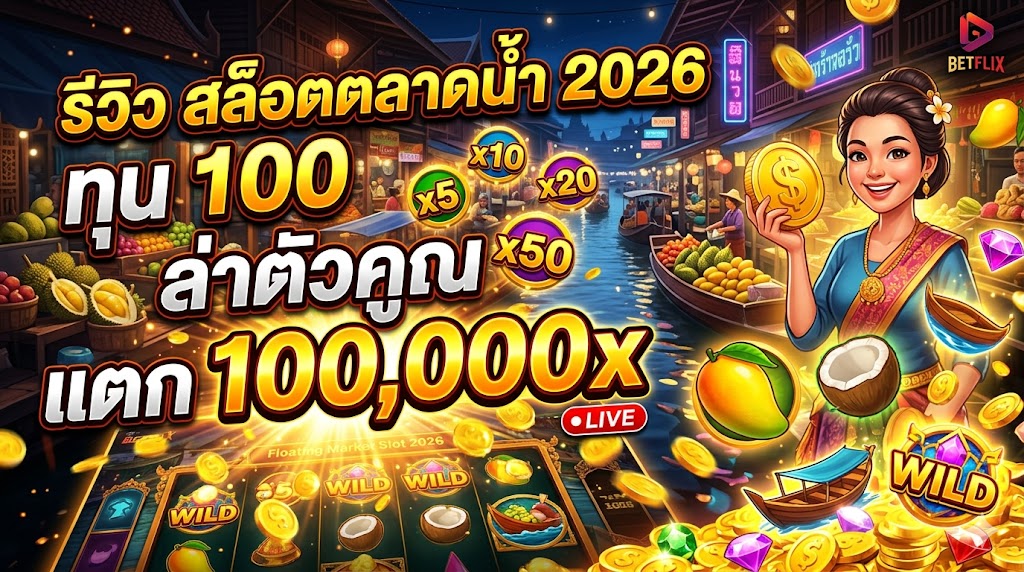 รีวิว สล็อตตลาดน้ำ 2026 ทุน 100 ล่าตัวคูณ แตก 100,000x