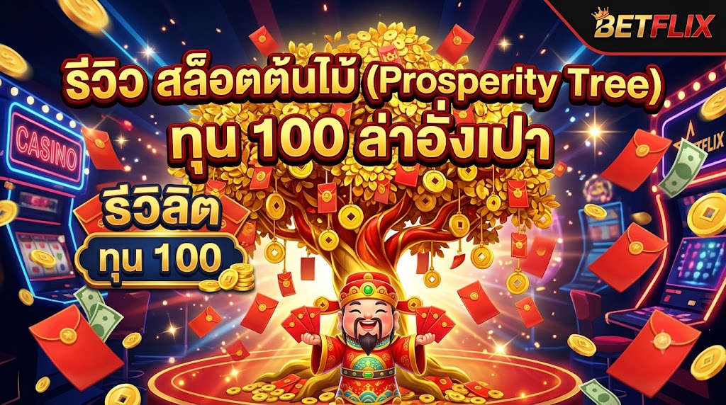 รีวิว สล็อตต้นไม้ (Prosperity Tree) ทุน 100 ล่าอั่งเปา