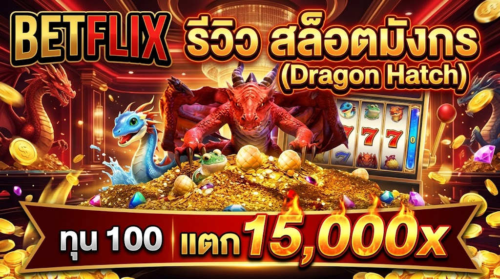 รีวิว สล็อตมังกร (Dragon Hatch) ทุน 100 แตก 15,000x