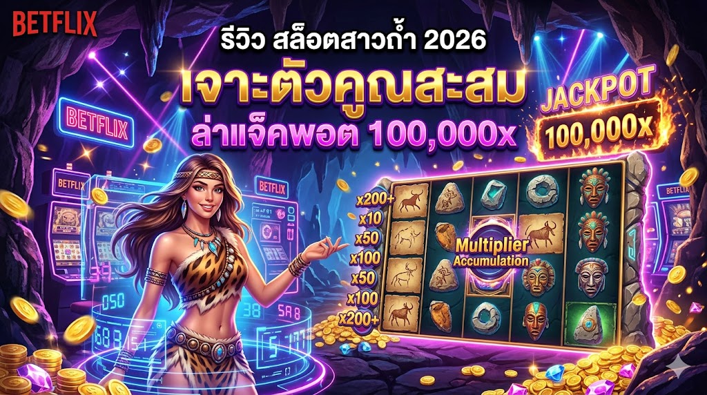 รีวิว สล็อตสาวถ้ำ 2026 เจาะตัวคูณสะสม ล่าแจ็คพอต 100,000x
