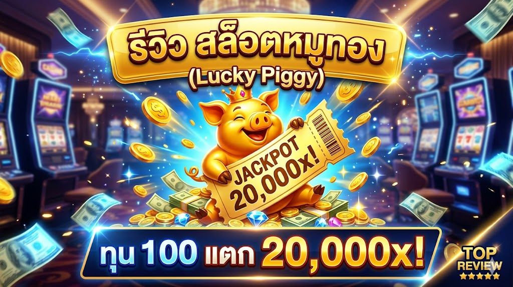 รีวิว สล็อตหมูทอง (Lucky Piggy) ทุน 100 แตก 20,000x