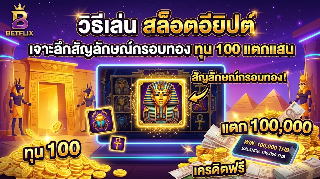 วิธีเล่น สล็อตอียิปต์ เจาะลึกสัญลักษณ์กรอบทอง ทุน 100 แตกแสน